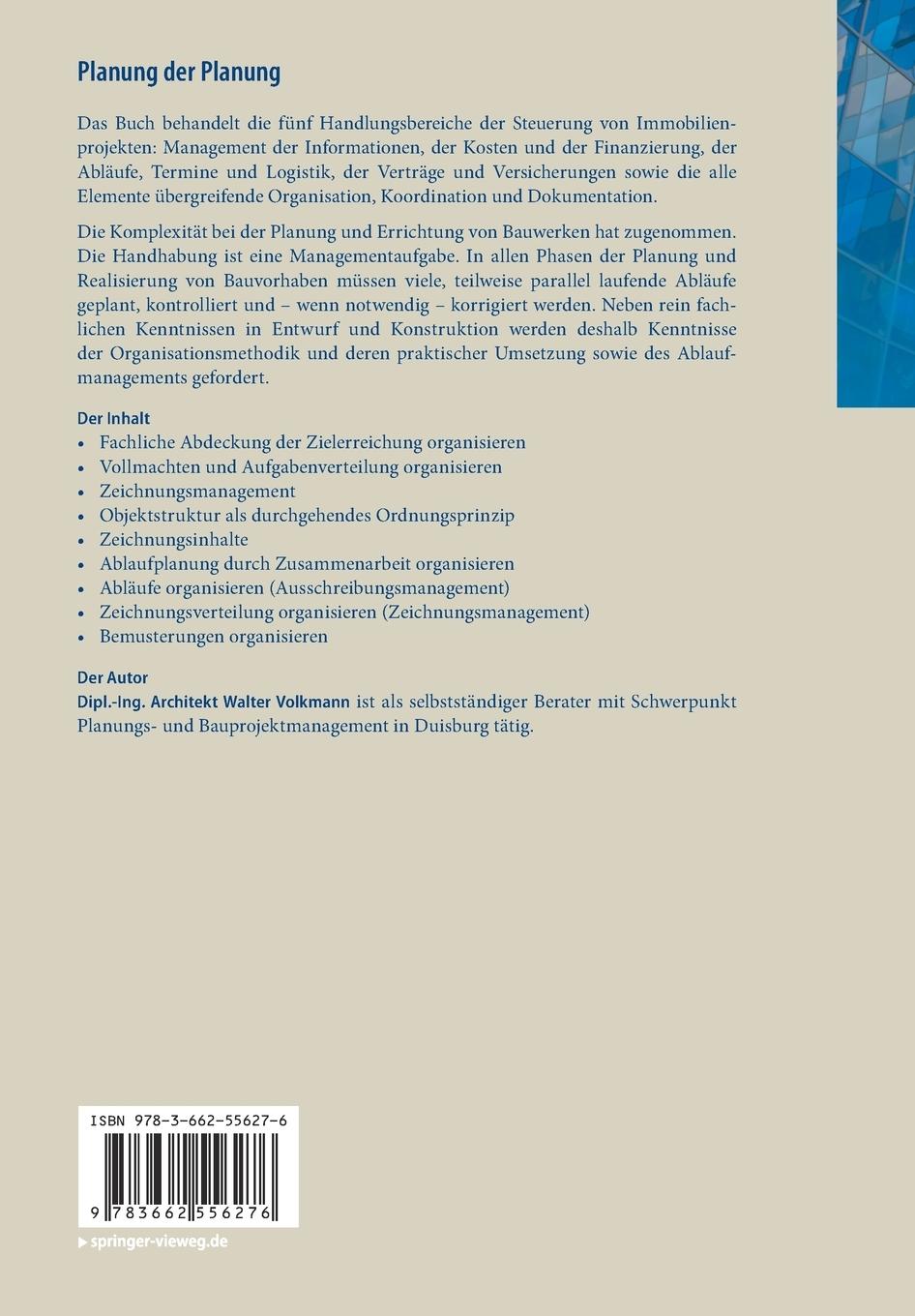 Rückseitencover Planung der Planung