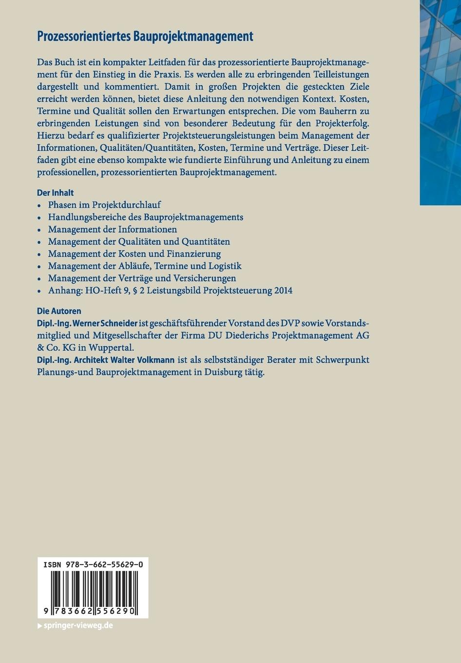 Rückseitencover Prozessorientiertes Bauprojektmanagement