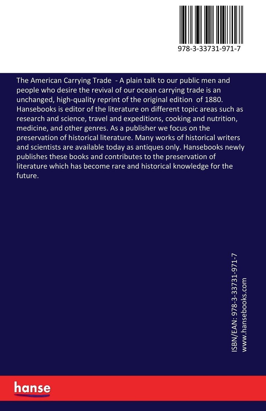 Rückseitencover The American Carrying Trade