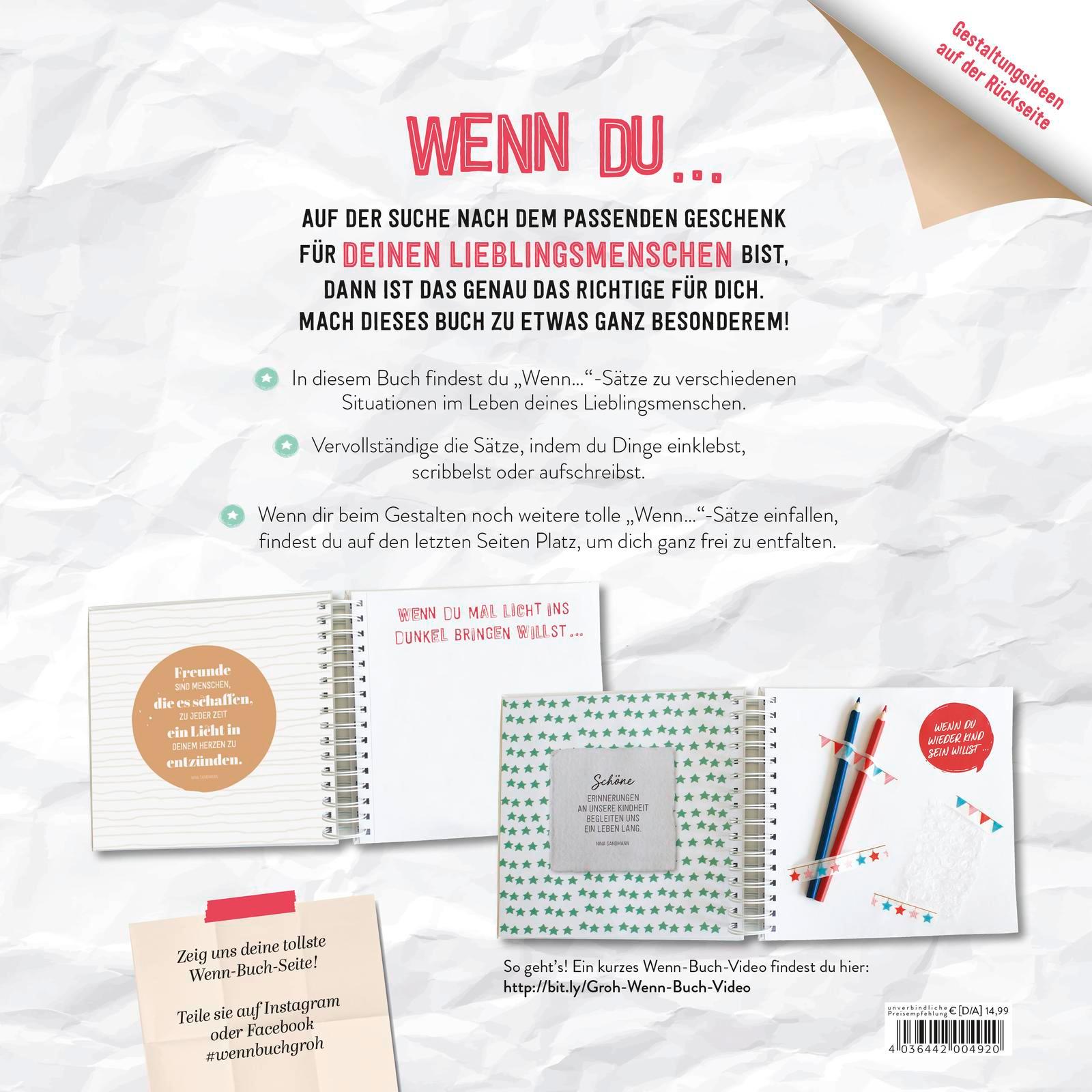 Beispielinhalt (Bild) Wenn-Buch für dich - An dich gedacht - Für dich gemacht