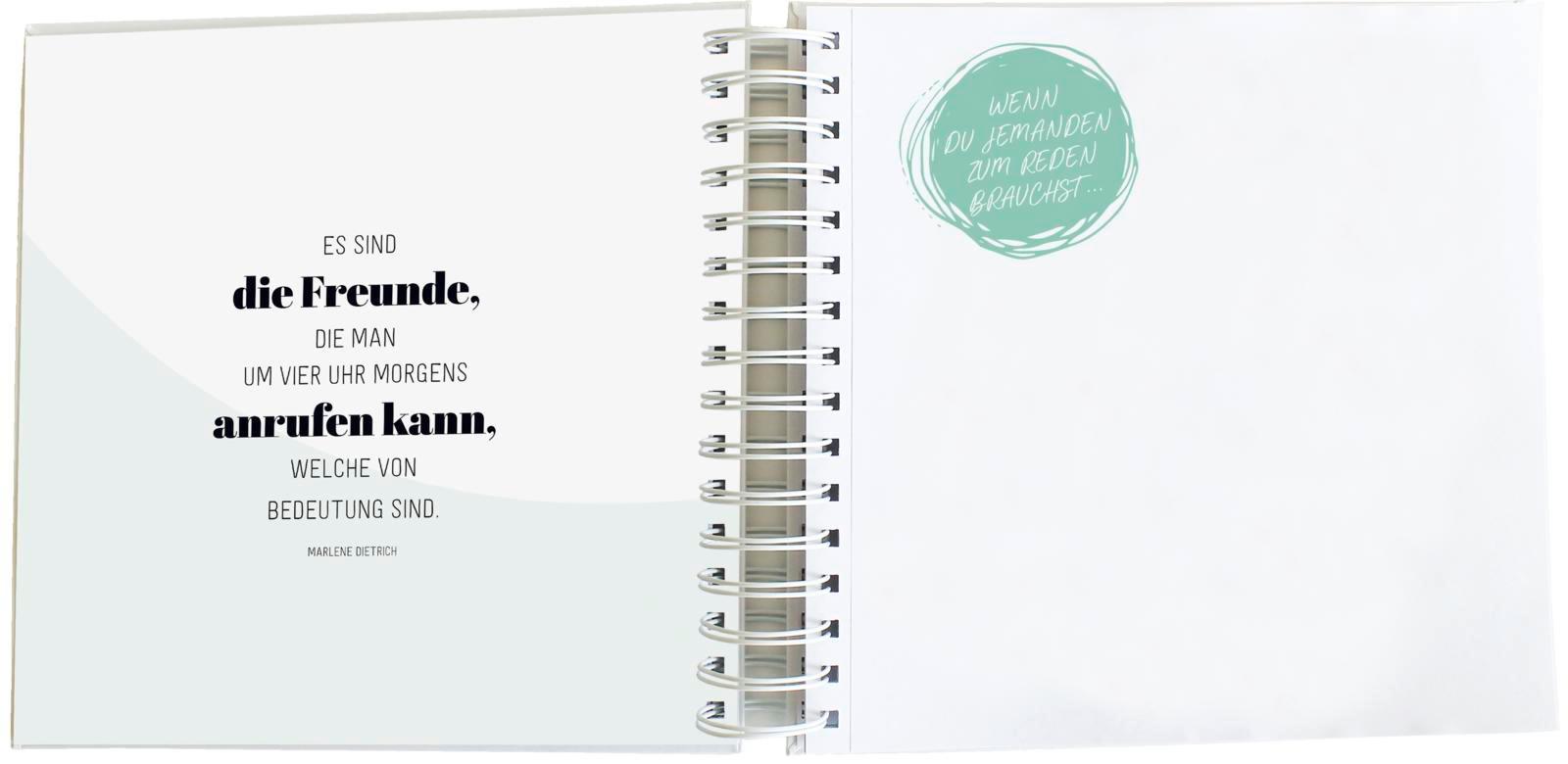 Beispielinhalt (Bild) Wenn-Buch für dich - An dich gedacht - Für dich gemacht