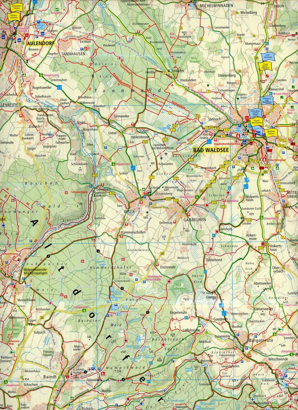 Beispielinhalt (Bild) Oberschwaben, Bad Saulgau bis Bad Wurzach, Ravensburg 1 : 50 000