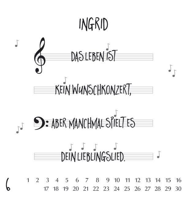 Beispielinhalt (Bild) Namenskalender Ingrid
