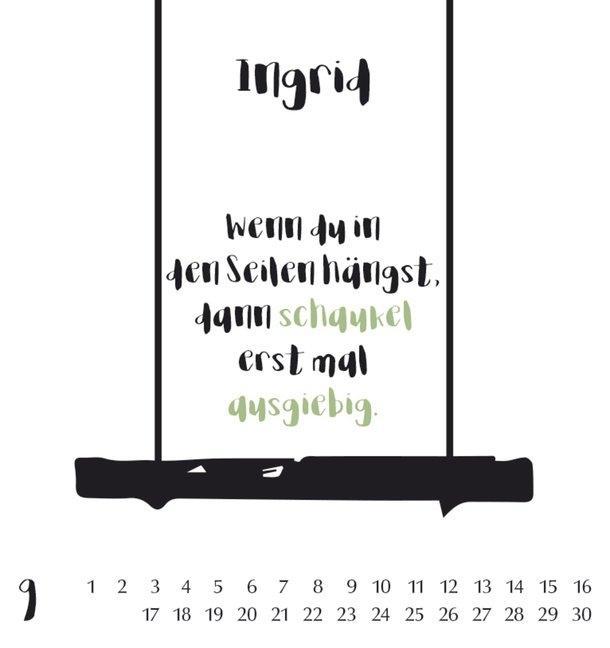 Beispielinhalt (Bild) Namenskalender Ingrid