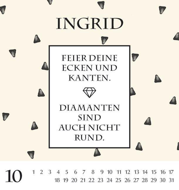 Beispielinhalt (Bild) Namenskalender Ingrid
