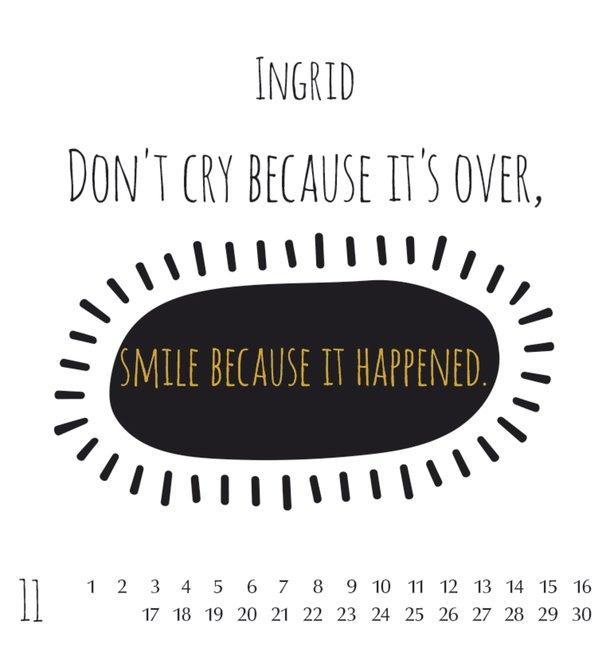Beispielinhalt (Bild) Namenskalender Ingrid