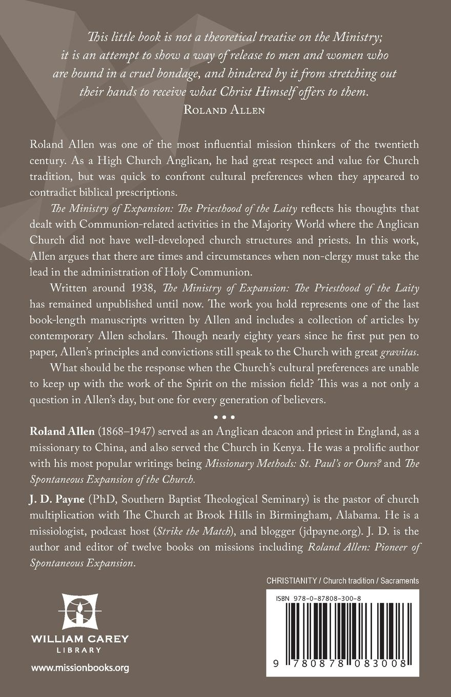 Rückseitencover Roland Allen's the Ministry of Expansion