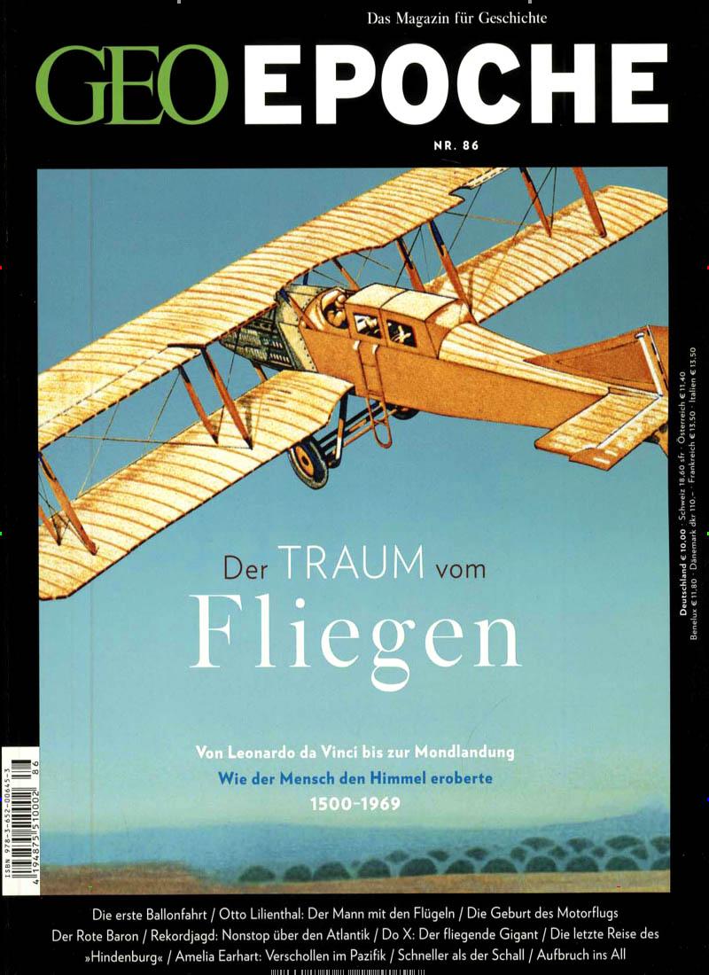 Vorderes Coverbild GEO Epoche 86/2017 - Der Traum vom Fliegen