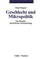 Vorderes Coverbild Geschlecht und Mikropolitik