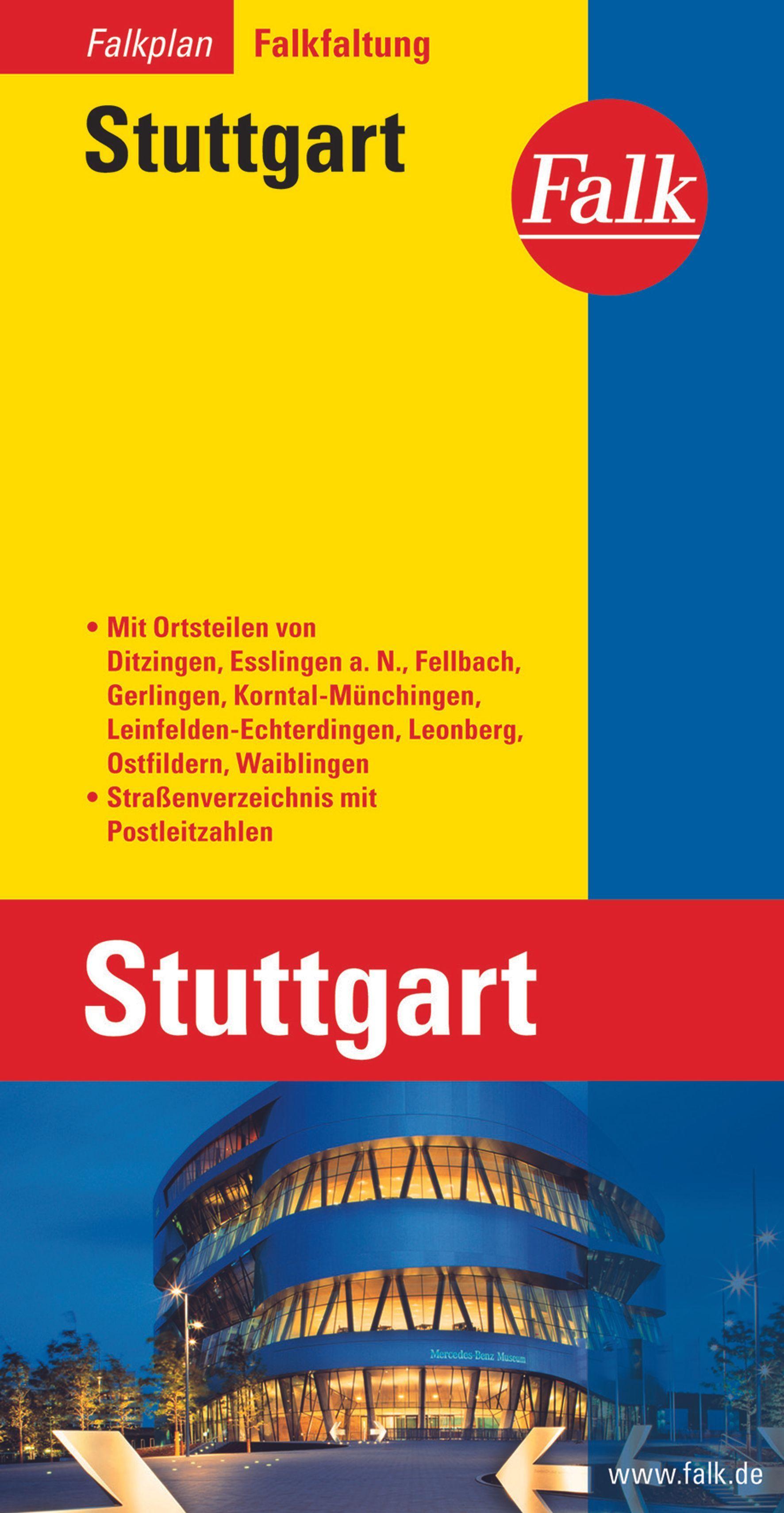 Vorderes Coverbild Falk Stadtplan Falkfaltung Stuttgart 1: 22 500