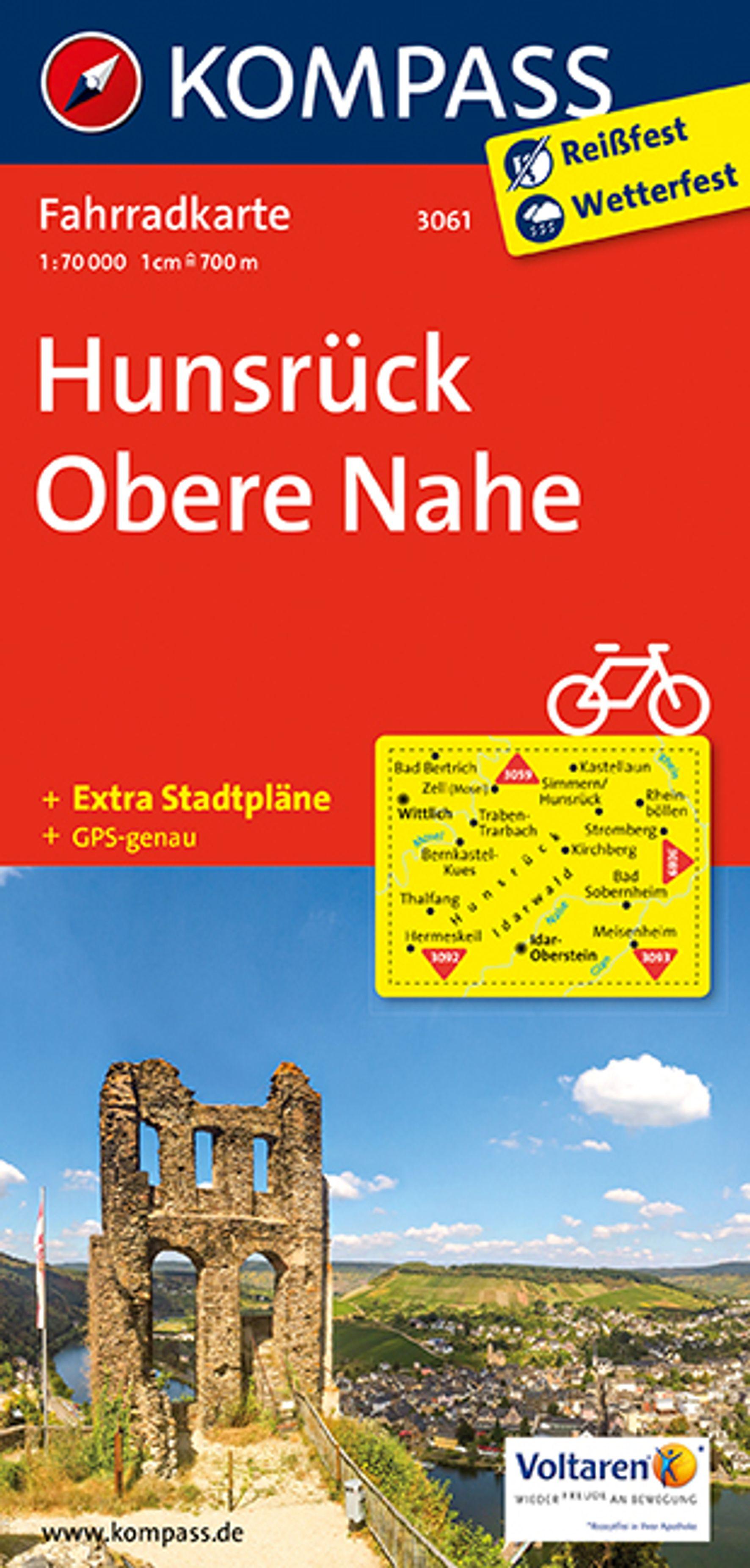 Vorderes Coverbild KOMPASS Fahrradkarte 3061 Hunsrück, Obere Nahe 1:70.000