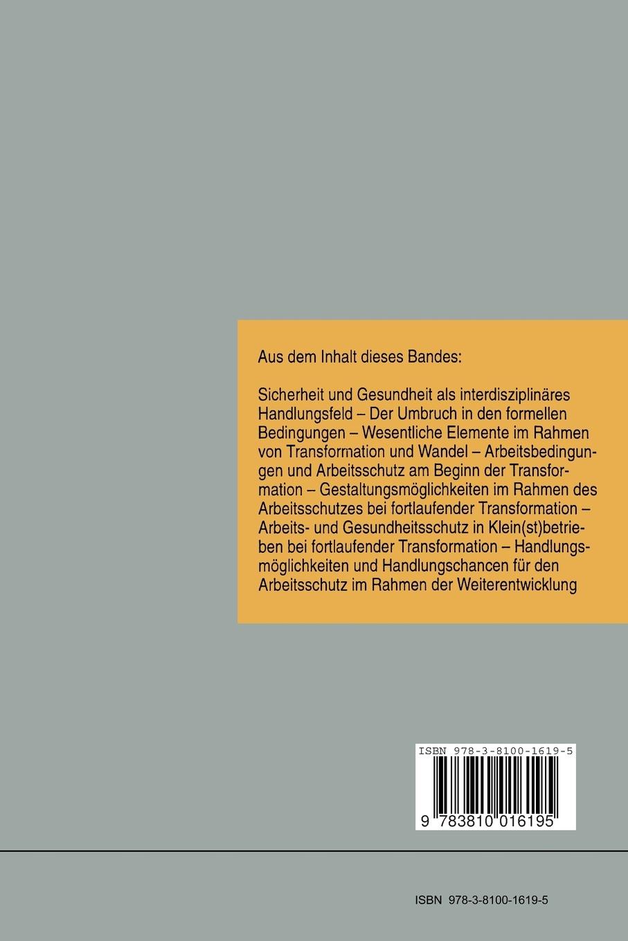 Rückseitencover Sicherheit und Gesundheit im Betrieb