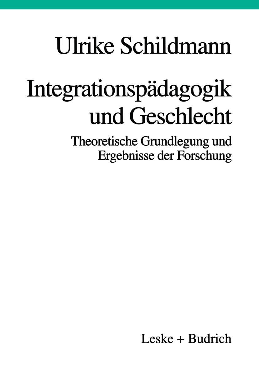 Vorderes Coverbild Integrationspädagogik und Geschlecht