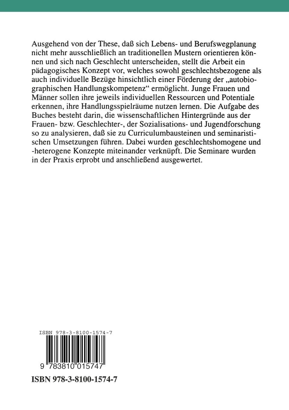 Rückseitencover Das eigene Leben leben