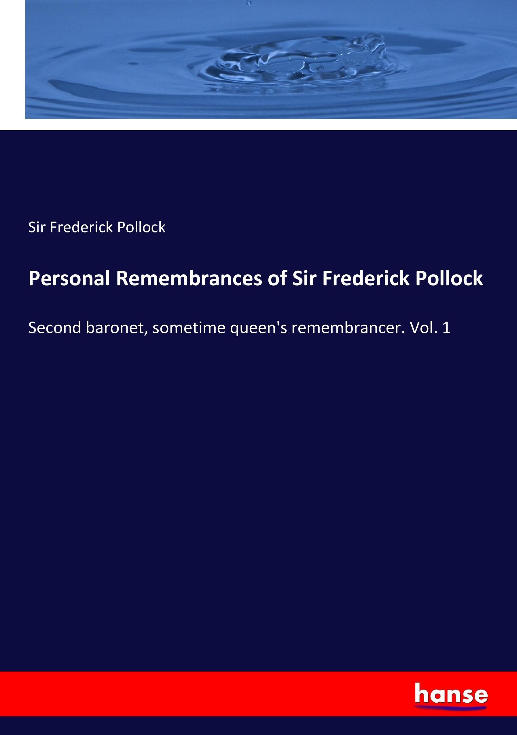 Vorderes Coverbild Personal Remembrances of Sir Frederick Pollock