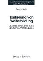 Vorderes Coverbild Tarifierung von Weiterbildung