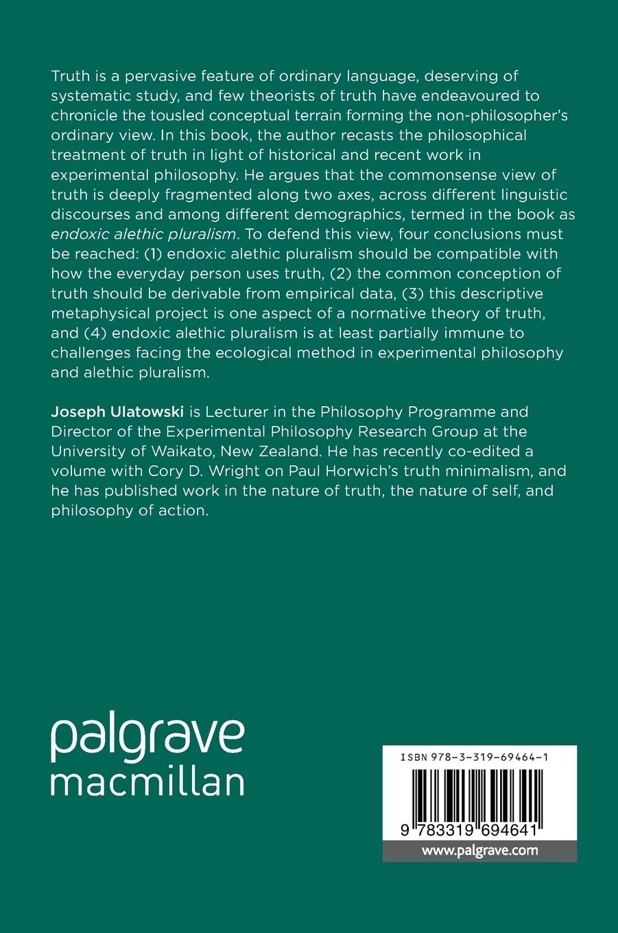 Rückseitencover Commonsense Pluralism about Truth