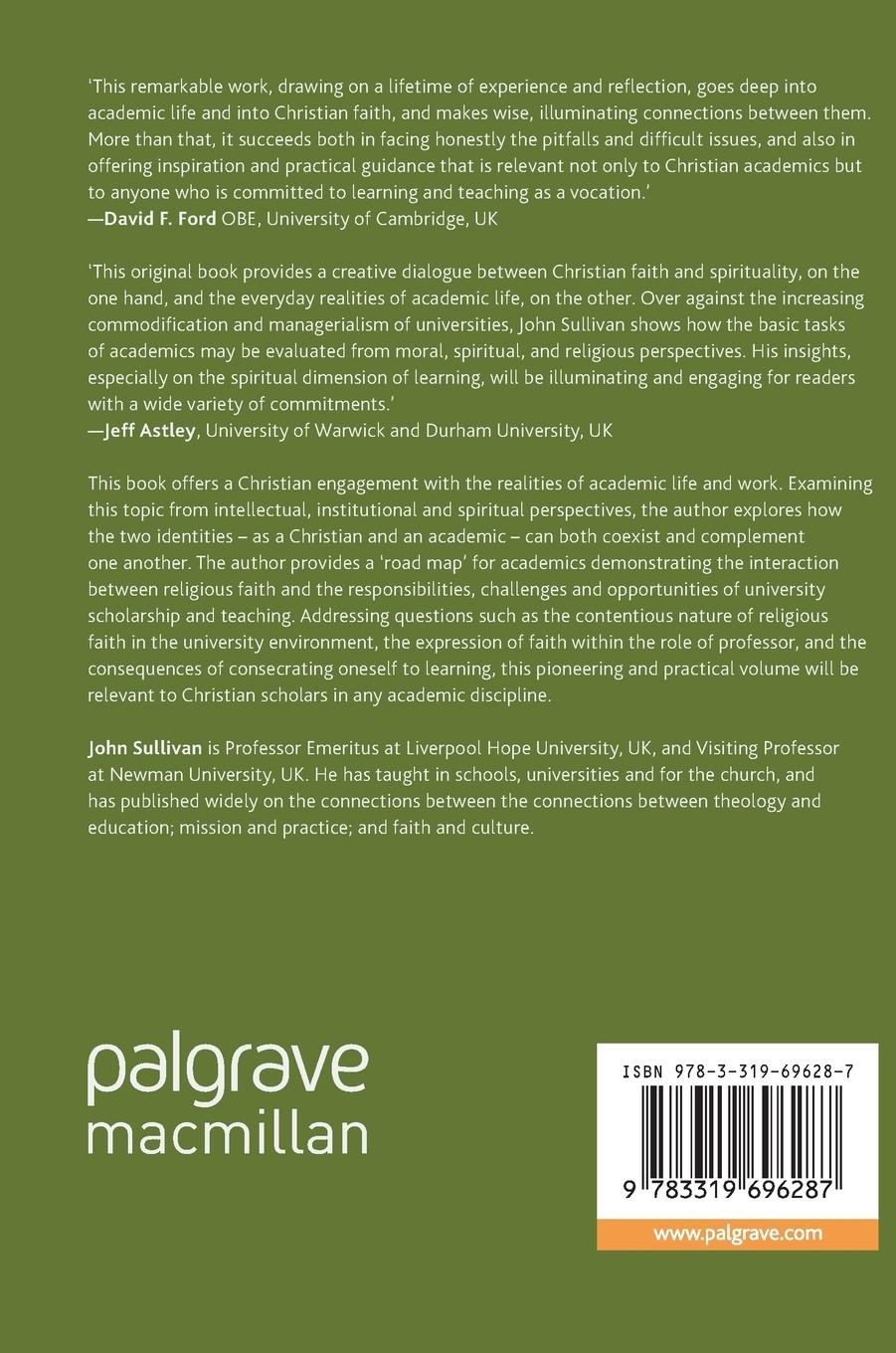 Rückseitencover The Christian Academic in Higher Education