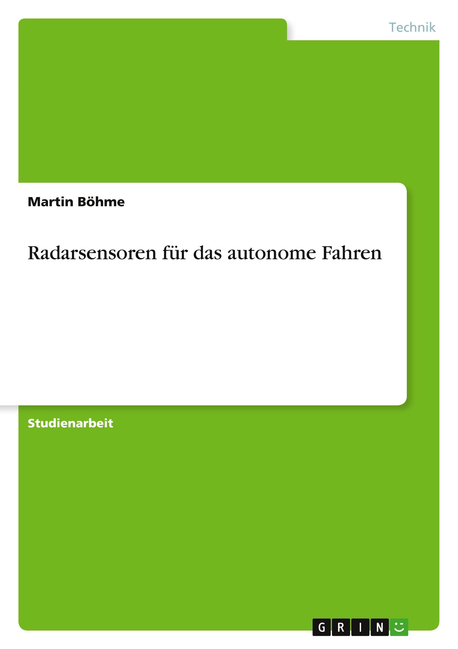 Vorderes Coverbild Radarsensoren für das autonome Fahren