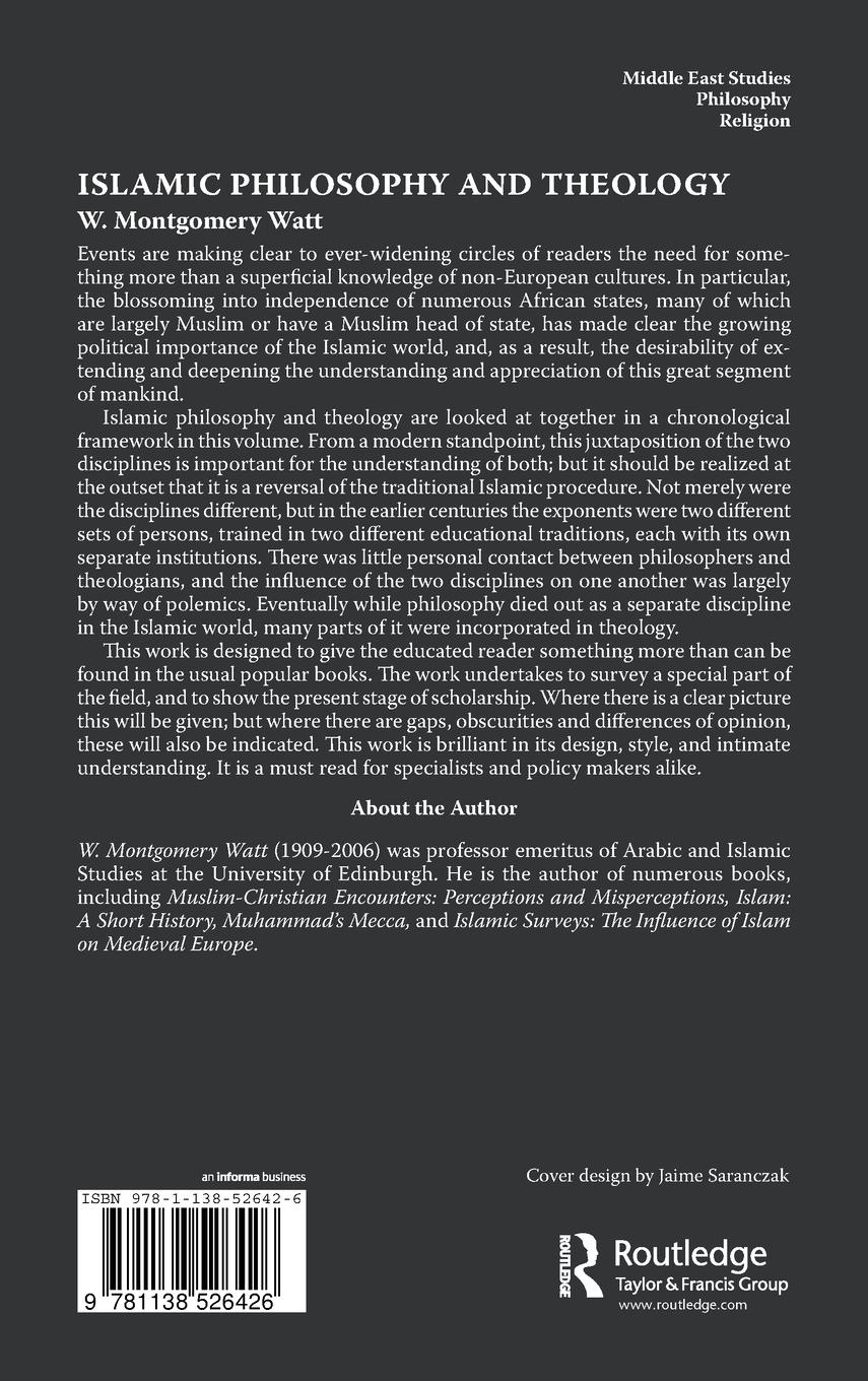 Rückseitencover Islamic Philosophy and Theology