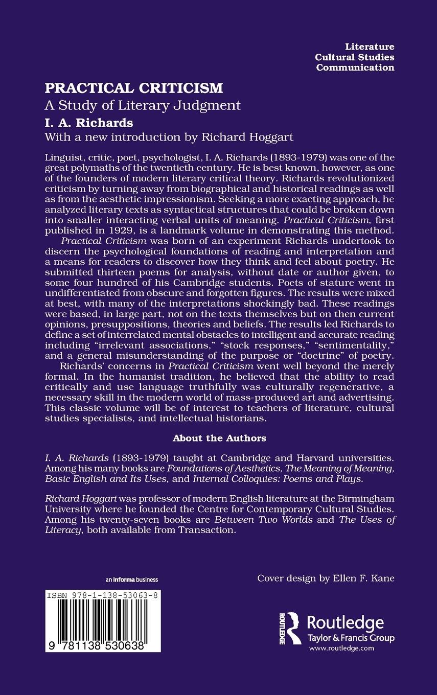 Rückseitencover Practical Criticism