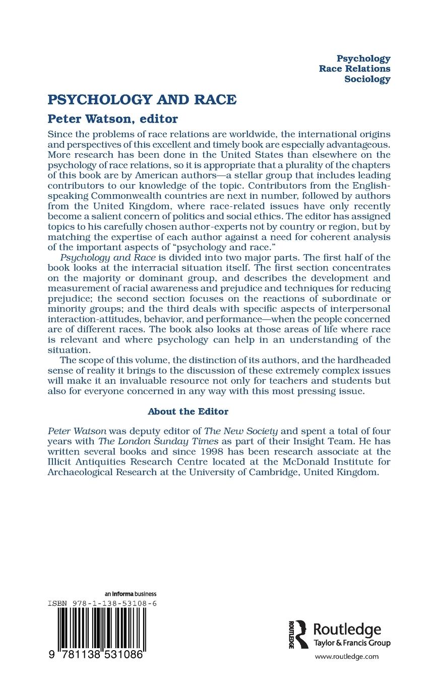 Rückseitencover Psychology and Race