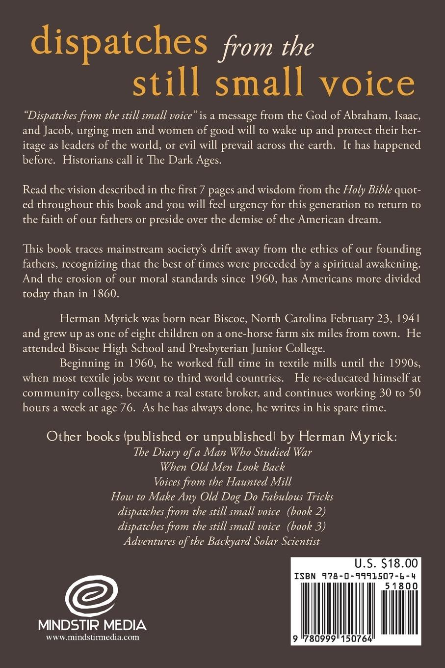 Rückseitencover Dispatches from the Still Small Voice: Book 1