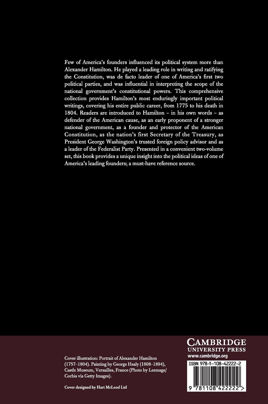 Rückseitencover The Political Writings of Alexander Hamilton
