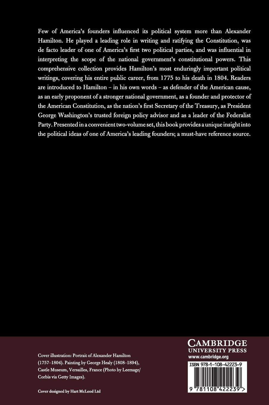 Rückseitencover The Political Writings of Alexander Hamilton