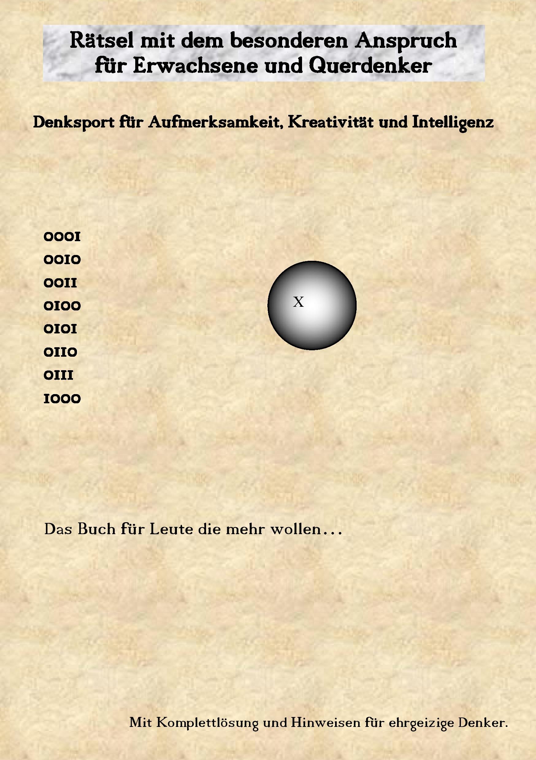 Vorderes Coverbild Rätsel mit dem besonderen Anspruch für Erwachsene und Querdenker