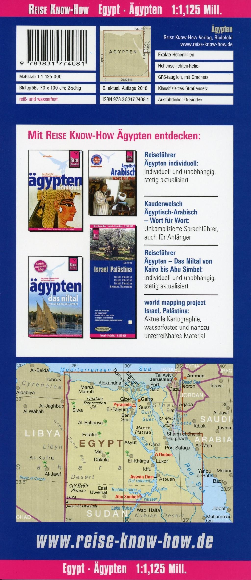 Beispielinhalt (Bild) Reise Know-How Landkarte Ägypten (1:1.125.000)
