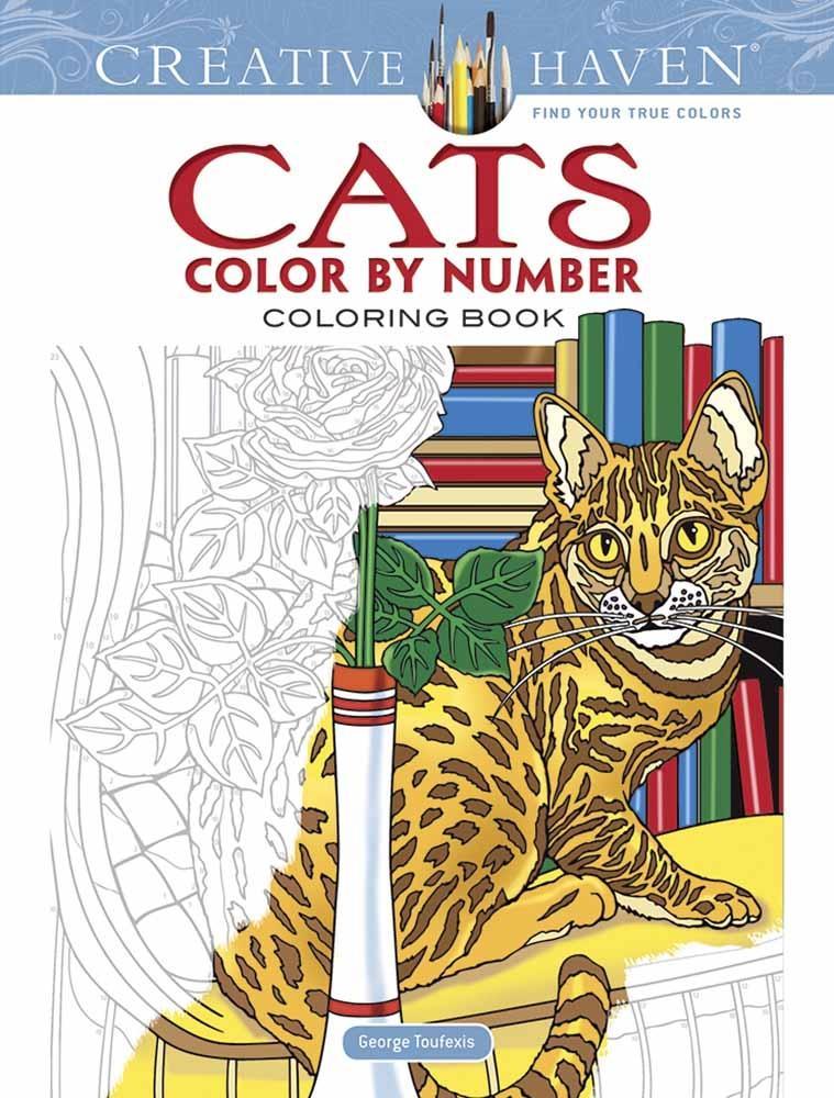 Vorderes Coverbild Creative Haven Cats Color by Number Coloring Book