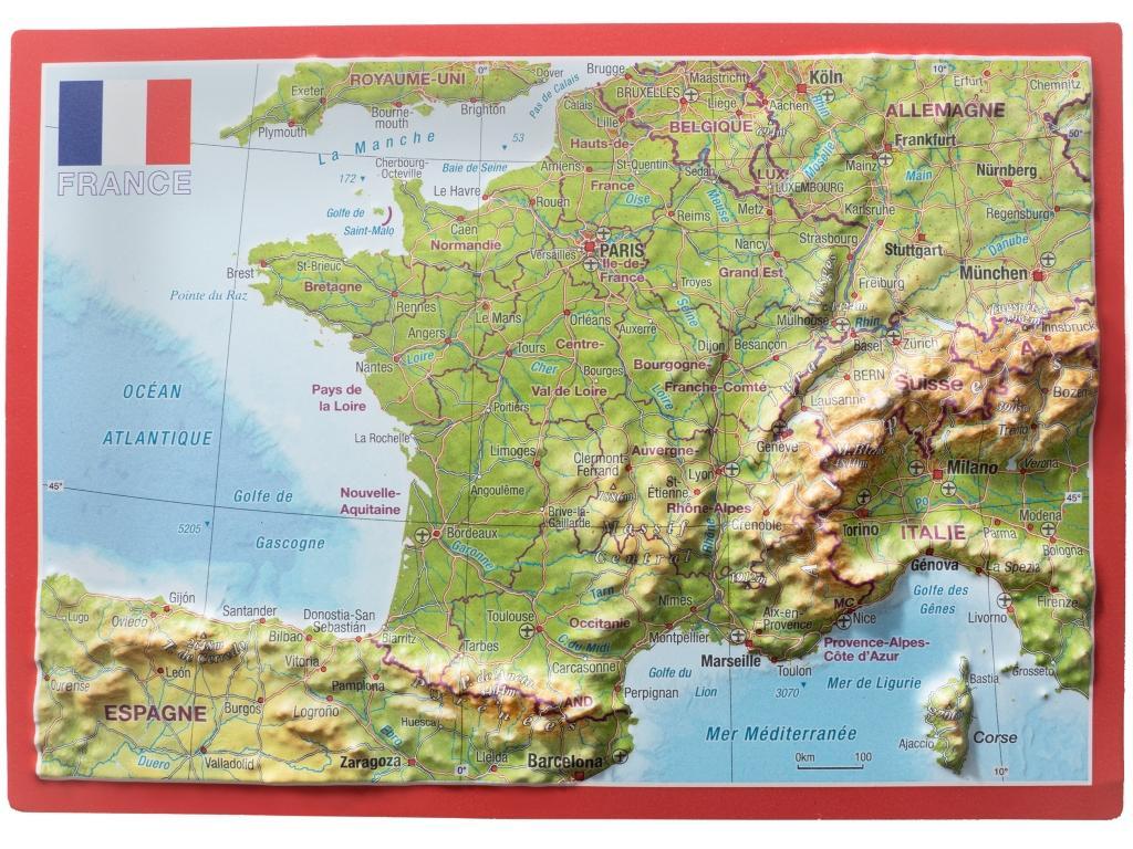 Vorderes Coverbild Reliefpostkarte Frankreich