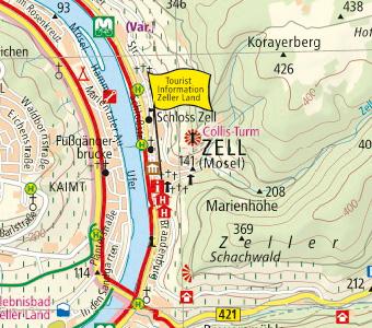 Beispielinhalt (Bild) Mosel-Radweg Perl - Koblenz 1 : 50 000