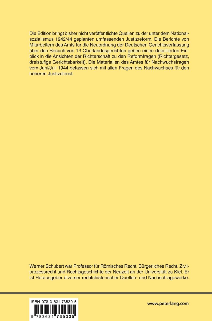 Rückseitencover Das Reichsjustizministerium unter Otto Thierack (1942-1945)