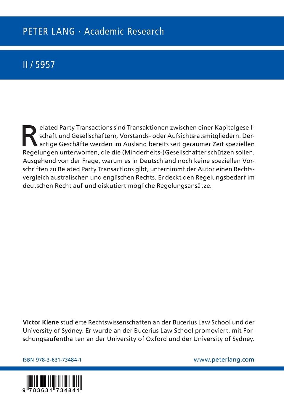 Rückseitencover Related Party Transactions