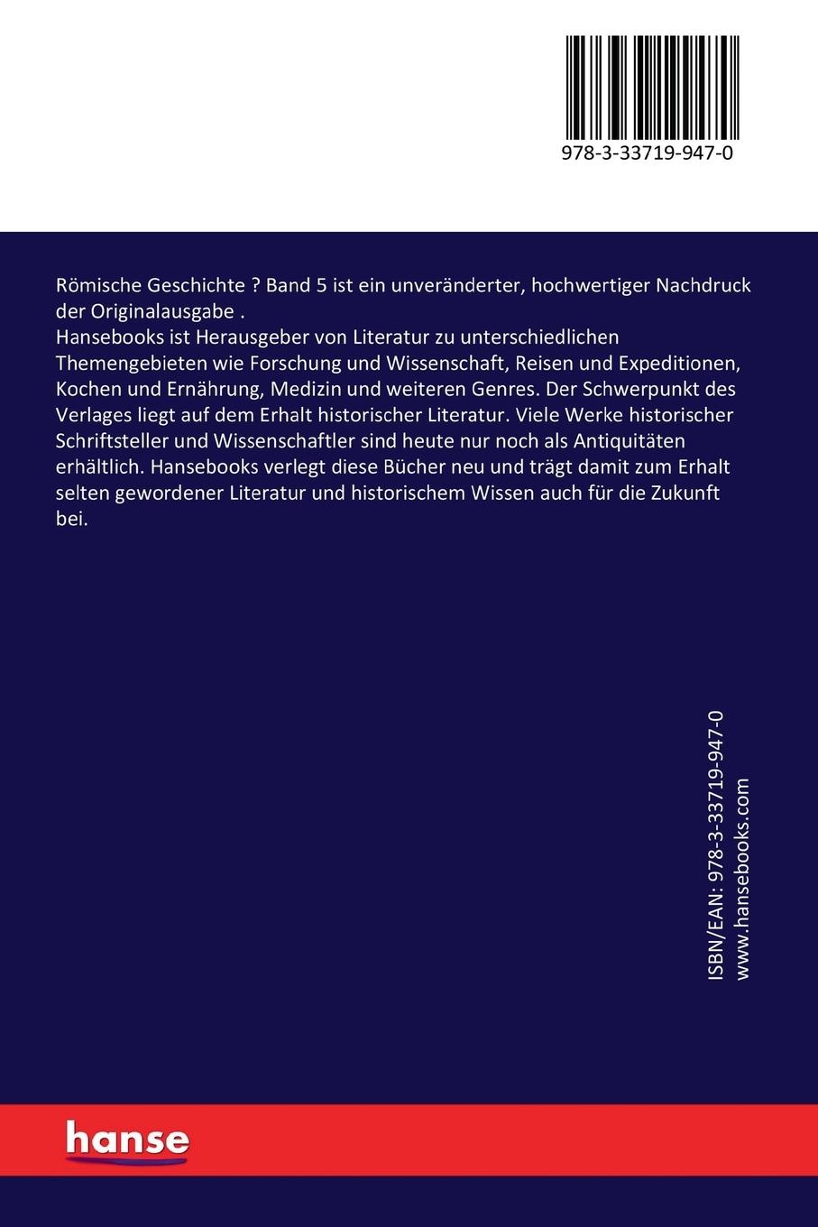 Rückseitencover Römische Geschichte - Band 5