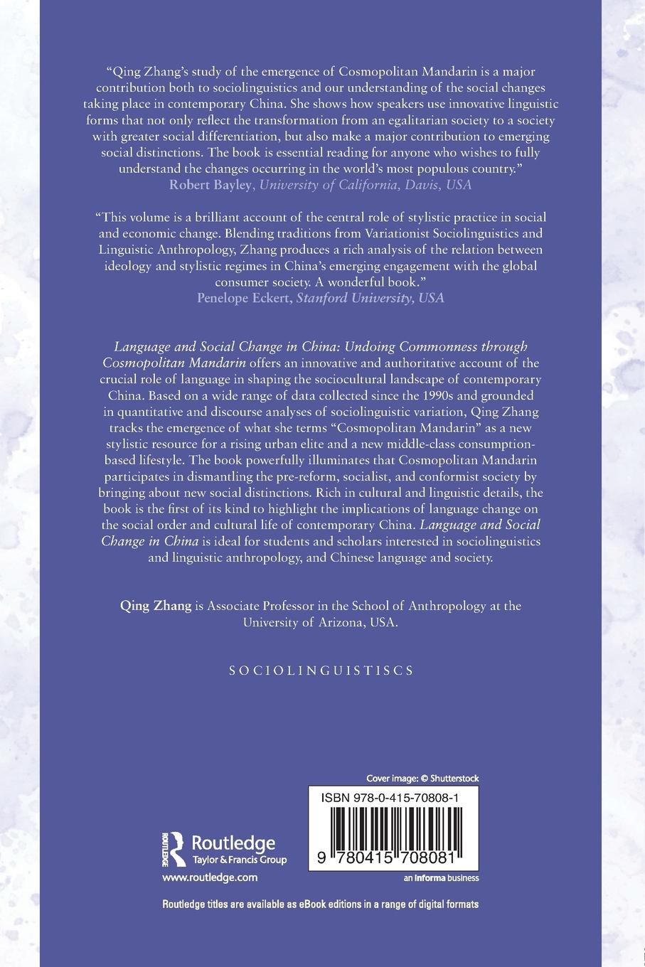 Rückseitencover Language and Social Change in China
