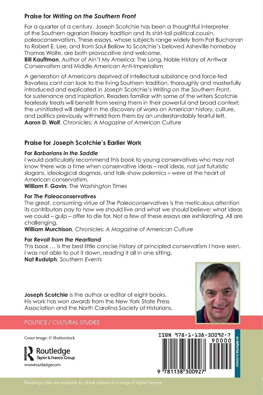 Rückseitencover Writing on the Southern Front