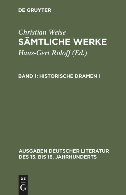 Vorderes Coverbild Historische Dramen I
