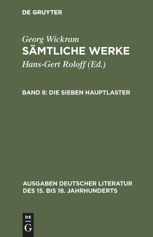 Vorderes Coverbild Die sieben Hauptlaster