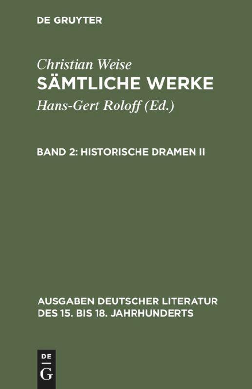 Vorderes Coverbild Historische Dramen II