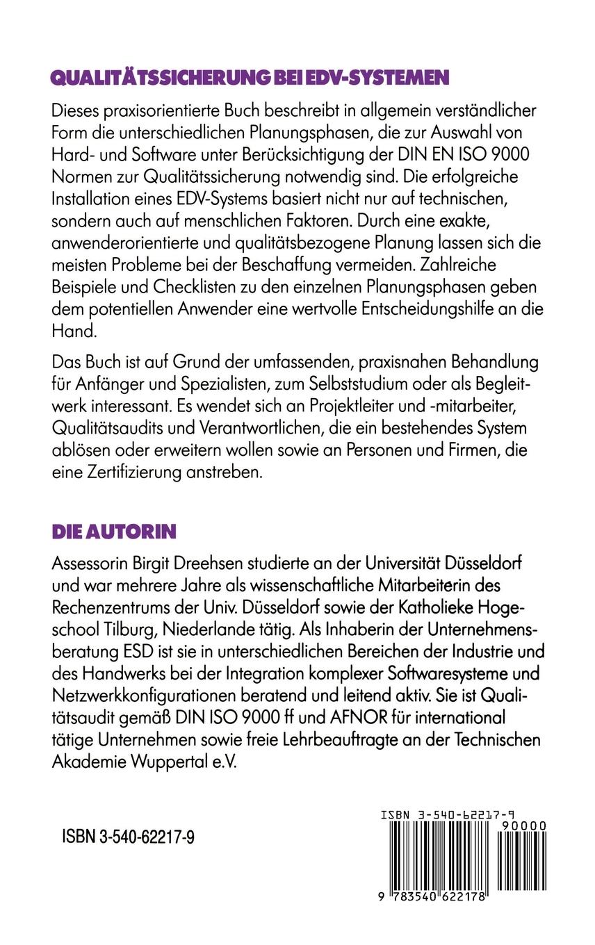 Rückseitencover Qualitätssicherung bei EDV-Systemen