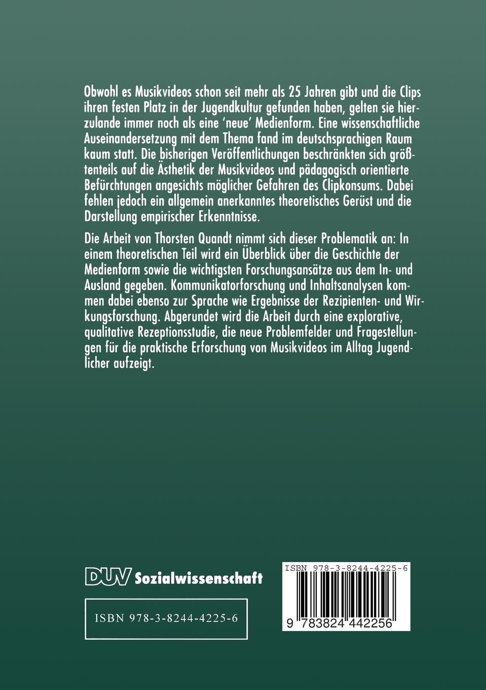 Rückseitencover Musikvideos im Alltag Jugendlicher