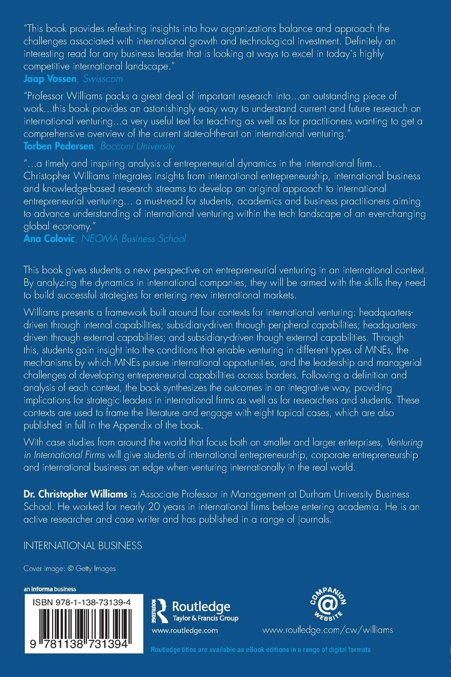 Rückseitencover Venturing in International Firms