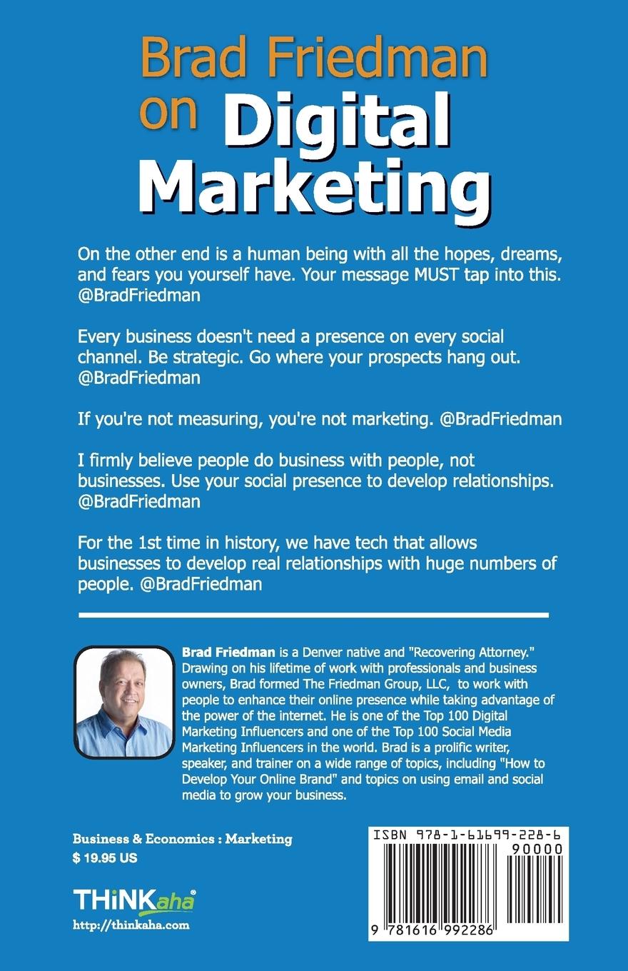 Rückseitencover Brad Friedman on Digital Marketing