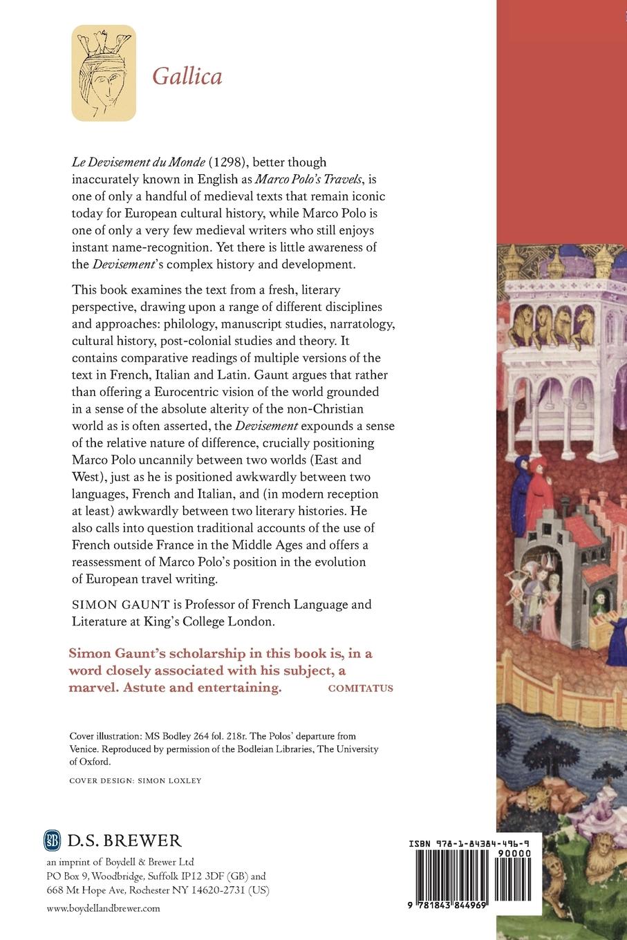Rückseitencover Marco Polo's Le Devisement Du Monde