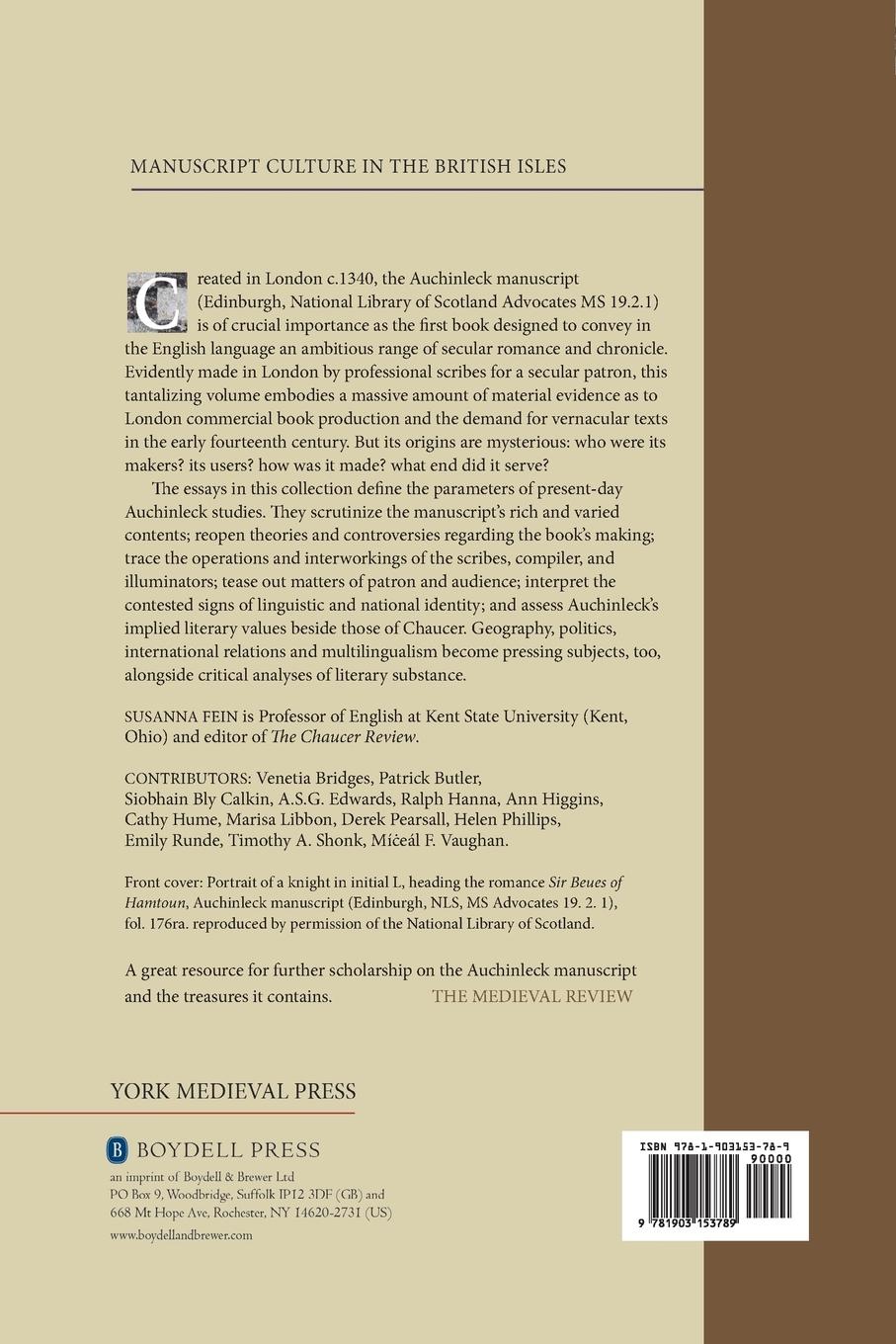 Rückseitencover Auchinleck Manuscript