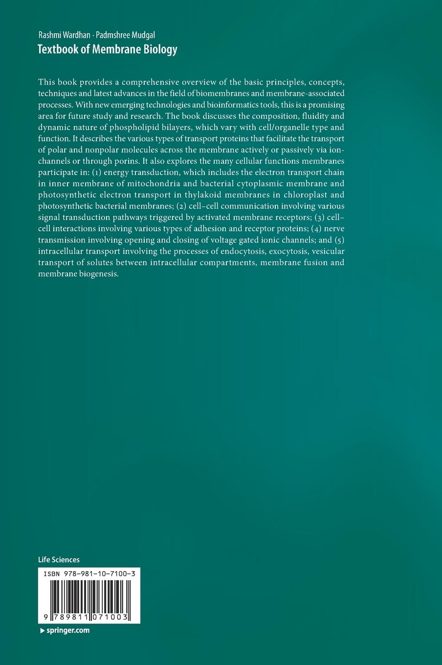 Rückseitencover Textbook of Membrane Biology
