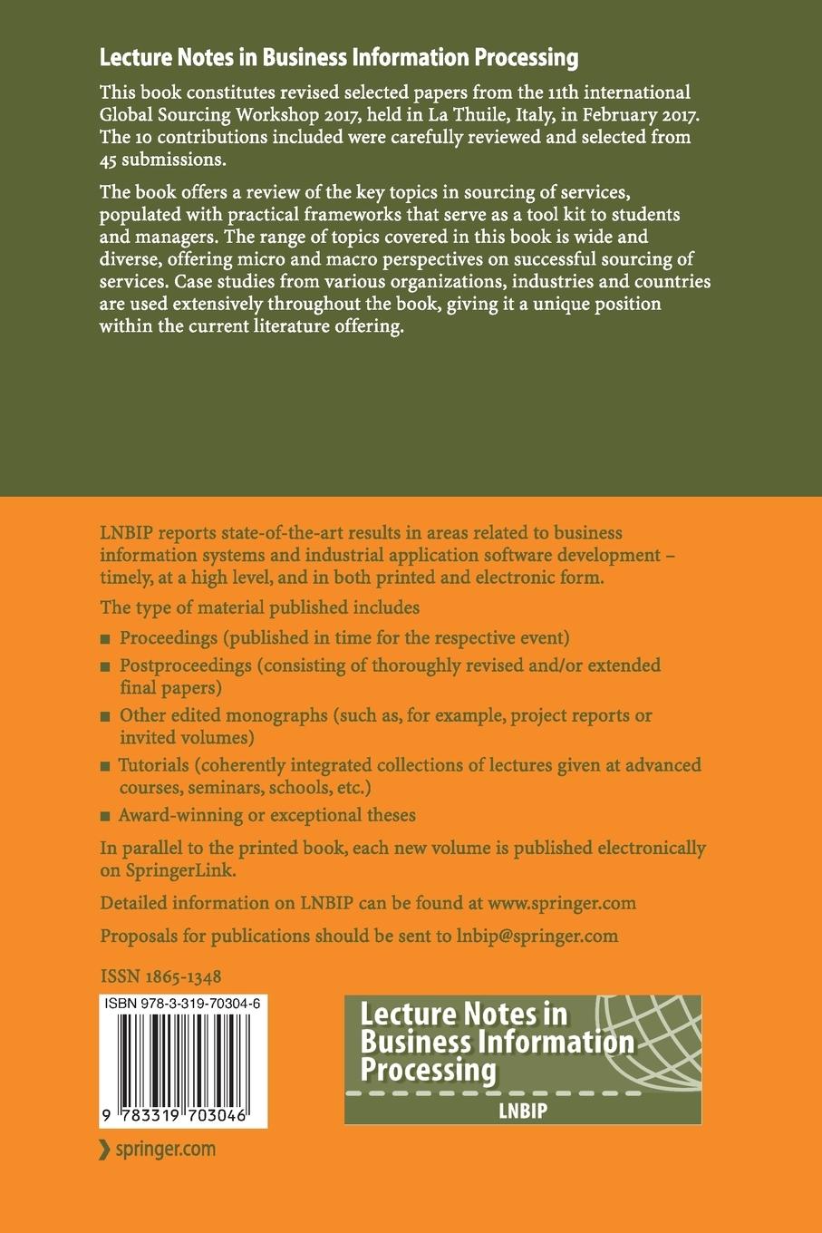 Rückseitencover Global Sourcing of Digital Services: Micro and Macro Perspectives